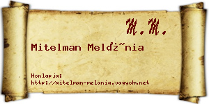 Mitelman Melánia névjegykártya